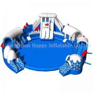 inflatable water park with pool